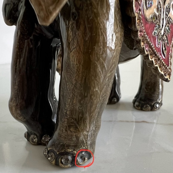 🐘 JAY STRONGWATER Elephant Footed Stone Bowl Enameled & Swarovski Crystals el - Picture 14 of 16